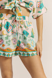 Fortuna Blue Abstract Shorts