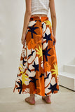 Esmeralda Orange Abstract Wide Leg Cropped Pants