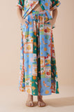 Praia Multicolour Tropical Wide Leg Cropped Pants