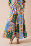 Praia Multicolour Tropical Wide Leg Cropped Pants