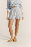 Lila Blue Stripe Drawstring Shorts