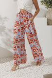 Ariadne Rust Abstract Wide Leg Pants