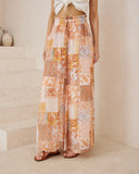 Hestia Orange Boho Wide Leg Pants