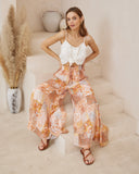 Hestia Orange Boho Wide Leg Pants