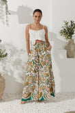 Sorrel Green Boho Wide Leg Pants