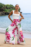 Gracie Pink Floral Wide Leg Pants