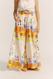 Liora Yellow Floral Wide Leg Pants