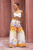 Liora Yellow Floral Wide Leg Pants