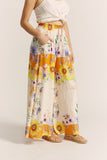 Liora Yellow Floral Wide Leg Pants