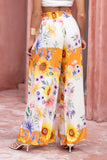 Liora Yellow Floral Wide Leg Pants