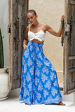 Myrrah Blue Floral Wide Leg Pants