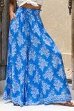 Myrrah Blue Floral Wide Leg Pants