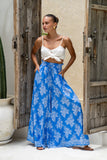 Myrrah Blue Floral Wide Leg Pants