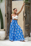 Myrrah Blue Floral Wide Leg Pants