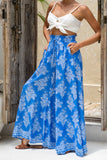 Myrrah Blue Floral Wide Leg Pants