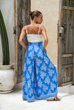 Myrrah Blue Floral Wide Leg Pants