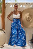 Lunaria Blue Floral Wide Leg Pants