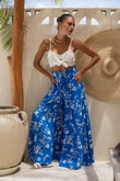 Lunaria Blue Floral Wide Leg Pants