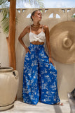 Lunaria Blue Floral Wide Leg Pants