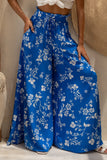 Lunaria Blue Floral Wide Leg Pants