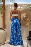 Lunaria Blue Floral Wide Leg Pants