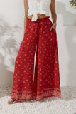 Elowen Red Boho Wide Leg Pants