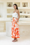 Chiara Orange Tropical Maxi Skirt