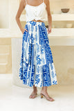 Thalyssa Blue Abstract Maxi Skirt