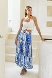 Thalyssa Blue Abstract Maxi Skirt