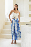 Thalyssa Blue Abstract Maxi Skirt