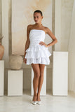 Cadence White Ruffle Mini Dress