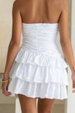 Cadence White Ruffle Mini Dress