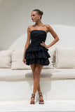 Cadence Black Ruffle Mini Dress