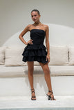 Cadence Black Ruffle Mini Dress