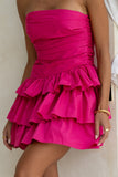 Cadence Hot Pink Ruffle Mini Dress