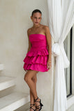 Cadence Hot Pink Ruffle Mini Dress