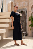 Corinne Black One Shoulder Maxi Dress