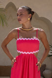 Daisy Hot Pink Ric Rac Maxi Dress