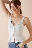 Sadie White Button Tank Top