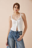 Sadie White Button Tank Top