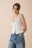 Sadie White Button Tank Top