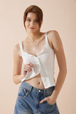 Sadie White Button Tank Top