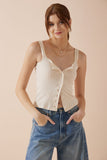 Sadie Beige Button Tank Top