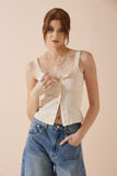 Sadie Beige Button Tank Top