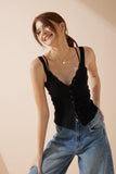 Sadie Black Button Tank Top