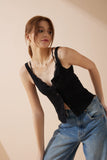 Sadie Black Button Tank Top