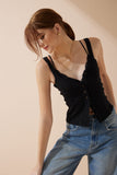 Sadie Black Button Tank Top