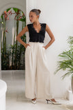 Margo Beige Wide Leg Pants