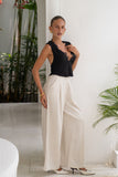 Margo Beige Wide Leg Pants