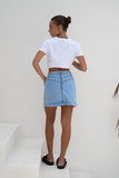 Hayden Light Blue Denim A-Line Mini Skirt